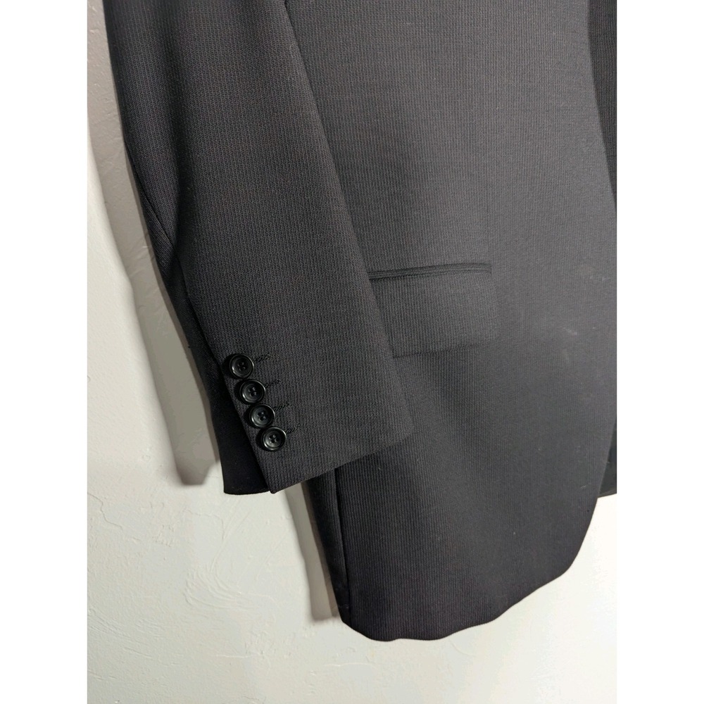 Canali proposta Mens 54R Wool Blazer Sport Jacket 2 Button Black - Picture 5 of 10